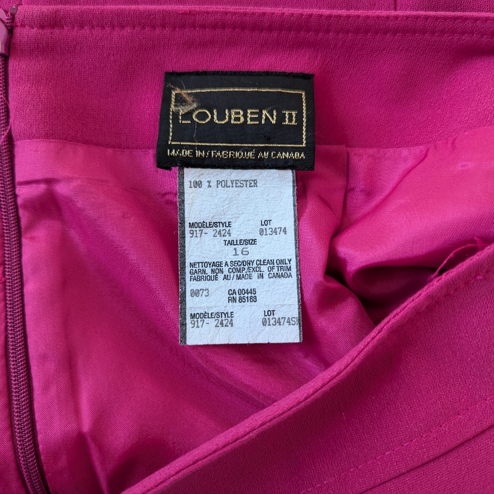 - Vintage Louben trumpet knee length pink skirt. Size 16. Made in Canada. … - Picture 5 of 5